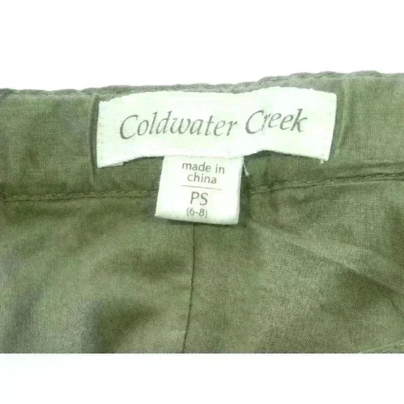 Coldwater Creek Midi Skirt Petite Small 6-8 Taupe Tan Embroidered - Picture 6 of 8